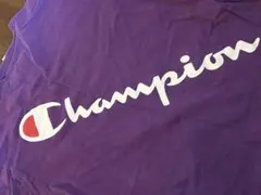 Champion 紫 Tシャツ ロゴ入り