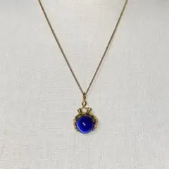 【羽織屋etowa】青球体　和ヴィンテージネックレス　全長47㎝【美品】