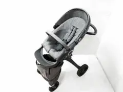 STOKKE ストッケ エクスプローリー グレー ベビーカー レインカバー付き□