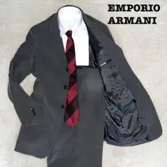 EMPORIO ARMANI グレー　ストライプ　フリー　ノータック　スーツ上下