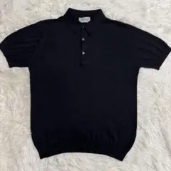 【極美品】ジョンスメドレー 半袖 ポロシャツ ニット ブラック M ポロニット