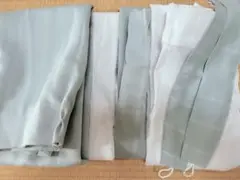 ライトブルーのドレープカーテン＆レースカーテンのセット✕2