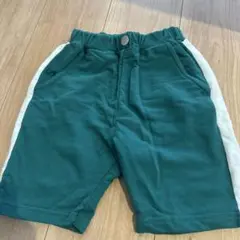グリーン サイドホワイトライン ハーフパンツ 110