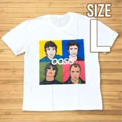 新品未使用★オアシス Tシャツ サイズL 白 バンドTシャツ ブラー blur
