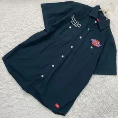 Dickies 半袖シャツ モスグリーン M ワッペン オシャレ