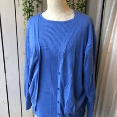 ユニクロ　ニットアンサンブル　ブルーＬサイズ