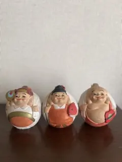 【縁起物】七福神 ころんと可愛い土鈴 3体セット（恵比寿・大黒天・布袋尊）