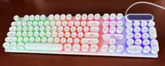 タイムセール【有線】RGBバックライト付きホワイトキーボード