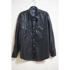 Wrangler ラングラー フェイクレザー シャツ ブラック S