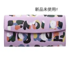 Y1056 新品 フェンディ グラフィティ ロゴプリント PVC×レザー 長財布