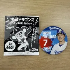 中日ドラゴンズ　どらポジ応援！缶バッチくじ