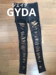 GYDA ダメージ加工 レギンス 黒 ブラック F
