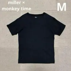 モンキータイム 別注 ミラー リブ Tシャツ 黒 M 半袖