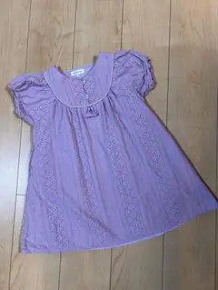 BEAMS mini 半袖ワンピース 110ラベンダー