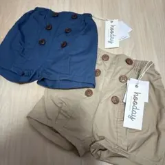 新品ベビーブルマショートパンツ 同型2枚セット お揃い 90cm女の子まとめ売り