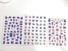 最新作　スティッチ　ネイルシール3セット D172 M-2130