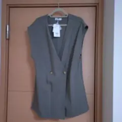 LEPSIM オリーブ ダブルボタン ベスト ジレ