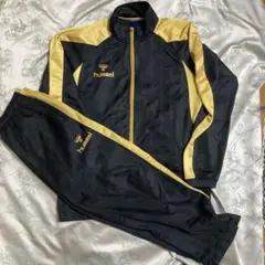hummel ジャージ 上下セット 黒/金 Oサイズ