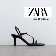ZARA(ザラ)レザーヒールサンダル 24.0cm(37)