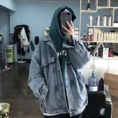 オーバーサイズ デニムジャケット ライトブルー