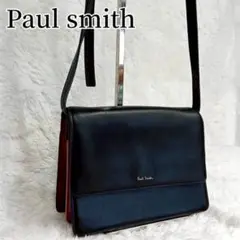 Paul Smith レザー ショルダーバッグ ブラック バイカラー