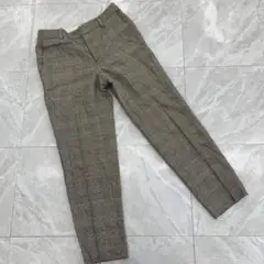 ROUGE Vif グレンチェック テーパードパンツ グレー ウール混 36