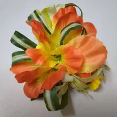 フラダンス用花飾り オレンジ・黄色