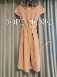 ROPE PICNIC パステルピンク 半袖ワンピース ウエストリボン 36