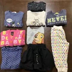 キッズ服 女の子 100cm 秋冬物9点お買い得セット 送料無料