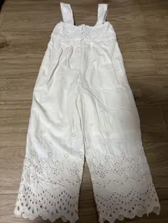petit main ホワイトオーバーオール　110cm
