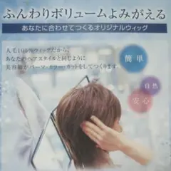 定価49800円新品人毛100%ボリュームウィッグトップピース 毛染め、パーマ、