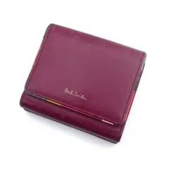 ポールスミス　コンパクトウォレット　三つ折り財布　ワインレッド
