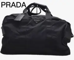 【ヴィンテージ品】PRADA ボストンバッグ ブラック 三角ロゴ ナイロン