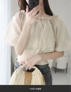 mily bilet オフショル2WAY花柄コード刺繍バックリボンブラウス