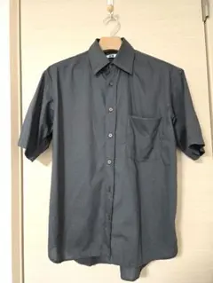 【美品】UNIQLO U 半袖シャツ Mサイズ ダークグレー チェック柄