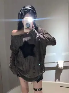 ダメージ風ロングTシャツ