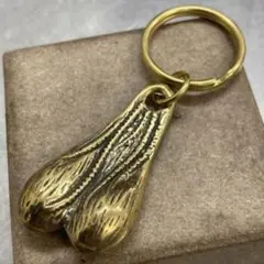 ブラス 真鍮キーホルダー ブルズボール モチーフ 25mm二重リング付き