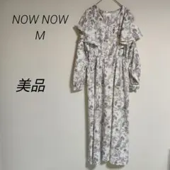 ナウナウ　しまむら　フラワープリント フリル肩 ロングドレス