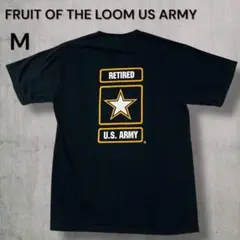 US 輸入古着フルーツオブザルームUS ARMY ブラックTシャツ M