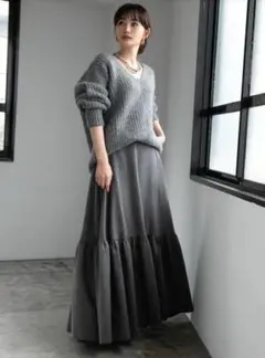 【美品】fifth ストライプ ギャザースカート S 柳橋唯コラボ フィフス