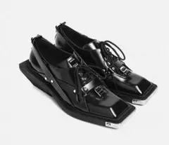 y2k square toe opium Derby shoes