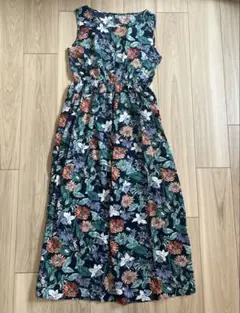 夏服★花柄ノースリーブロングワンピース