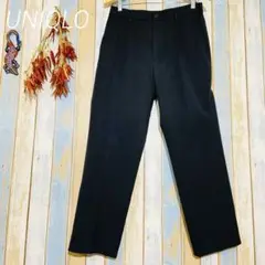 【ユニクロ】メンズ　ブラックパンツ　スラックス　ビジネス　ウエストゴム