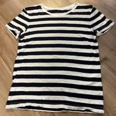 無印 白黒ストライプ 半袖Tシャツ Mサイズ