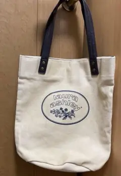 希少　laura ashley ホーム　トートバッグ アイボリー　コットン