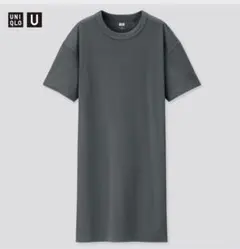 UNIQLO クルーネックTワンピース ブルー S ‪☆