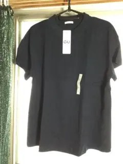 WOMENスムースT(半袖) GU新品 XL綿100%ネイビー