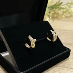 【極美品】シェリッシュ drop hoop pierce パールピアス　フープ