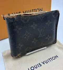 LOUIS VUITTONルイヴィトン　モノグラム　二つ折り財布　ブラウン