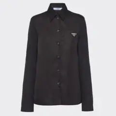 【未使用級☆現行品】ポプリンx Re Nylon シャツ プレートロゴ ブラック